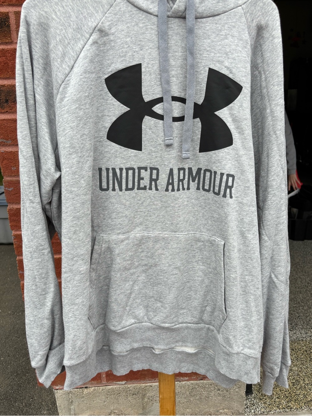 Under Armour Gray Crewneck Pullover Hoodie with Large Logo